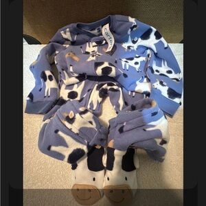 Carter's Blue Cow Pattern Pajama Set